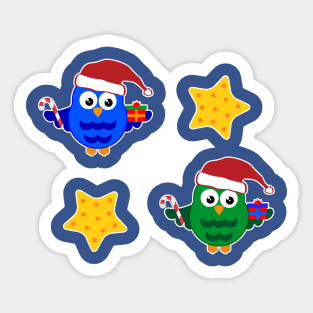 Christmas Owls Sticker